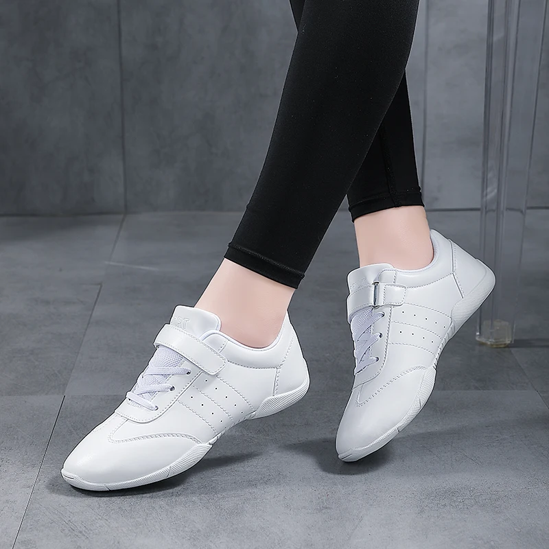 Lightweight White Profession Dance Shoes Women Low-heeled Beginner Gym Aerobics Sneakers Girls Ladies Training Cheerleading Shoe 3