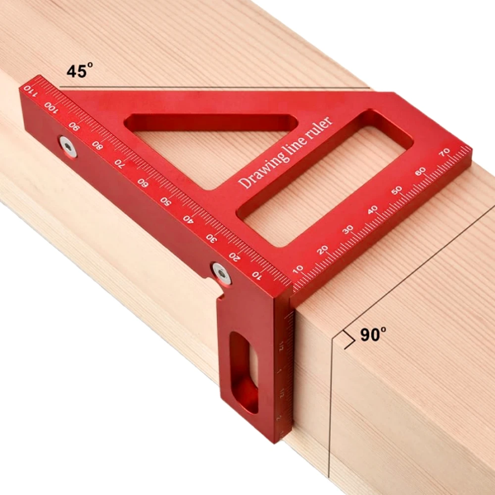 Aluminium-Mehrwinkel-Mess lineal Vierkant-Winkelmesser für die Holz bearbeitung 45 ° 90 ° Gehrung dreieck lineal Utility Tracing Meter Tool