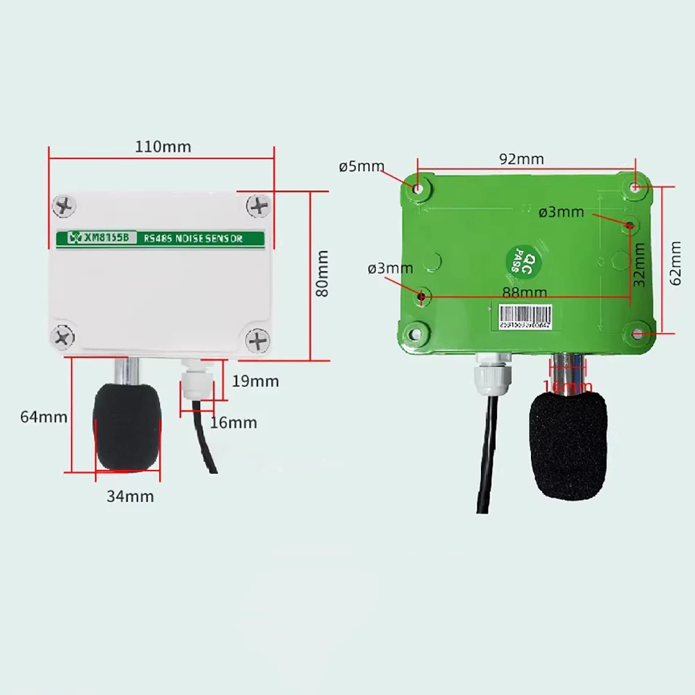RS485 출력을 갖춘 전문 산업용 소음 센서 - 정확한 dB 모니터링 솔루션 30?130dB
