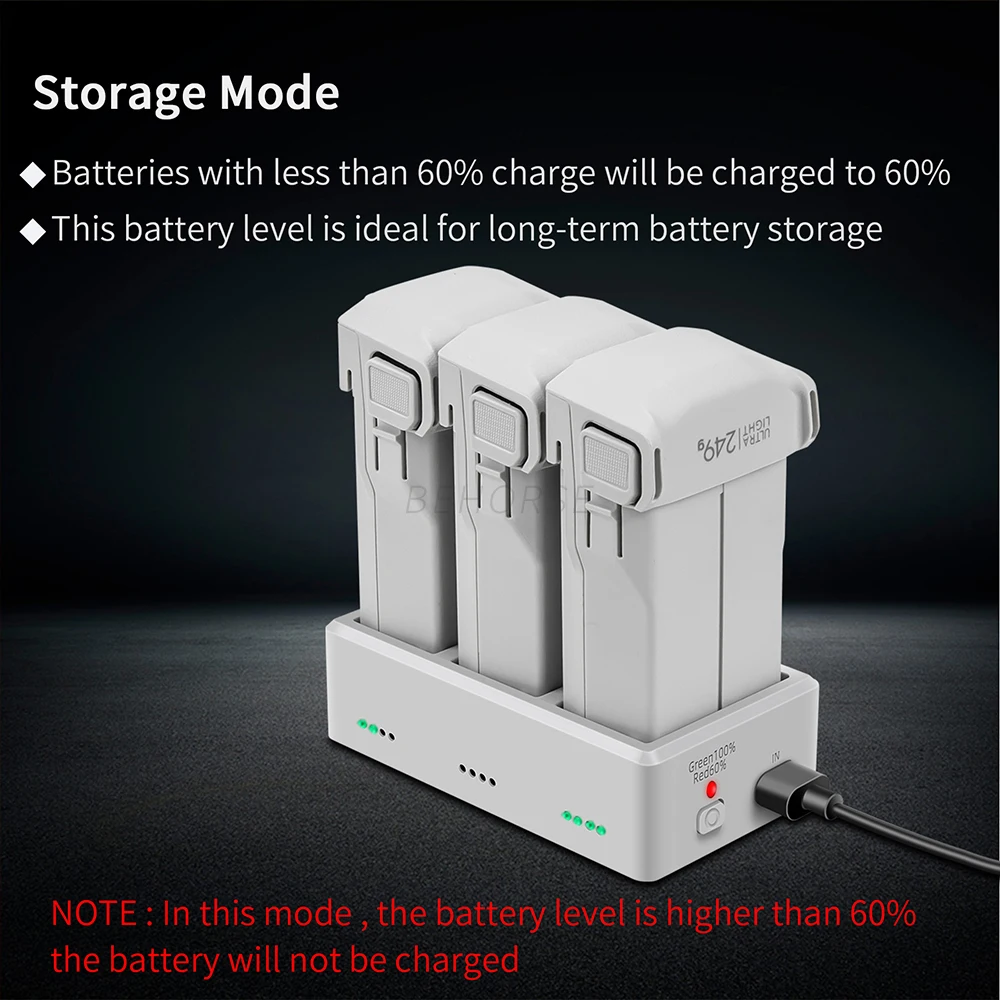 Description Picture 6 of itemDrone Battery Charger for Mini 3/Mini 3 Pro 3-Way Charging Hub Battery Charging Butler for DJI Mini 4 PRO Accessories