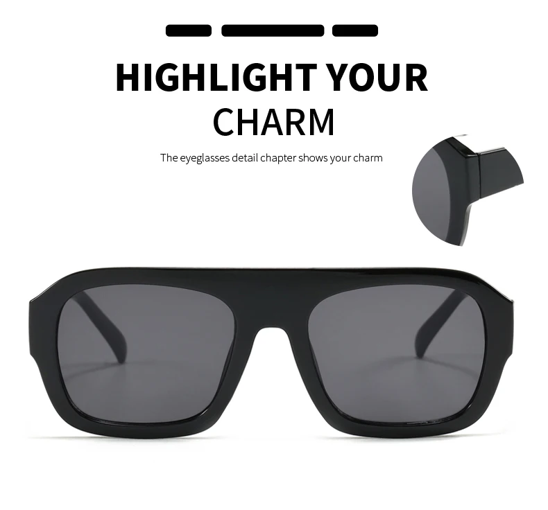 Neue Klassische Rechteckige Große Rahmen Sonnenbrille Frauen Mode Neue Retro Sonnenbrille INS Brillen Männer Unisex – Detail 1