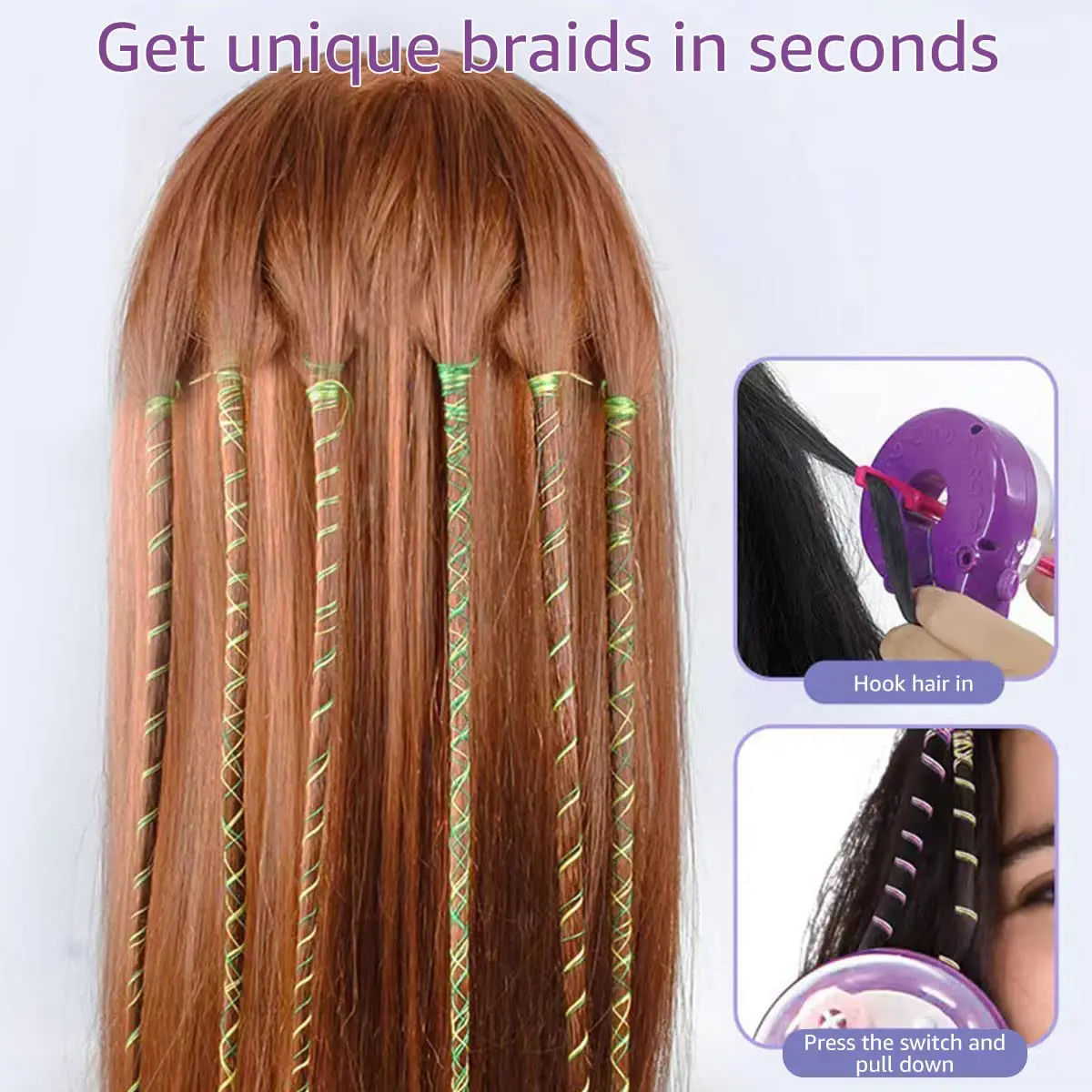 Hair accessories electric hair braider kit for kids DIY automatic hair decoration braiding toy for girls