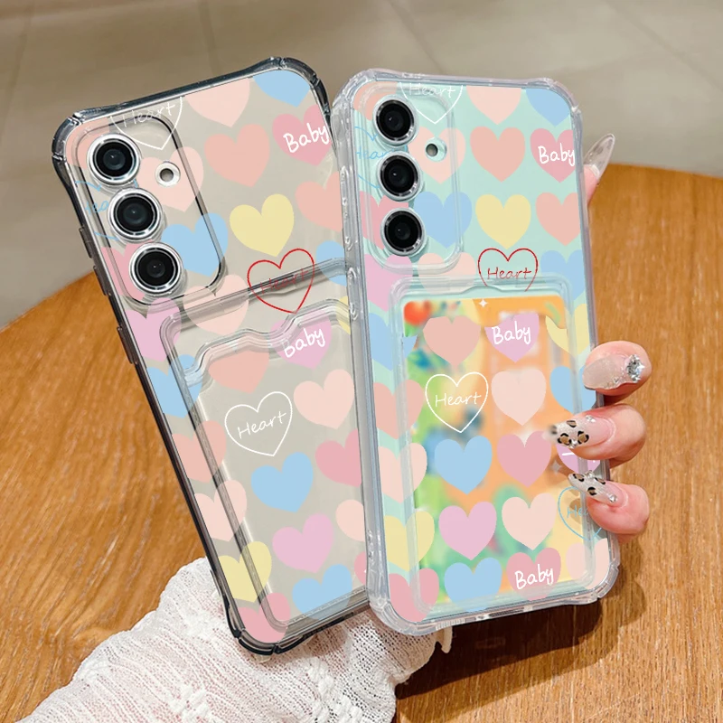 Card Bag Pink Love Heart Phone Case