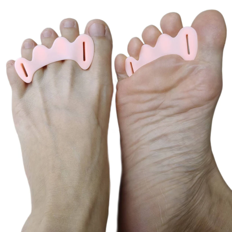 

6pieces=3pairs Three Holes Hammer Toe Splitter Hard Silicone Gel Hallux Valgus Separators Corrector Pedicure Tools Profession