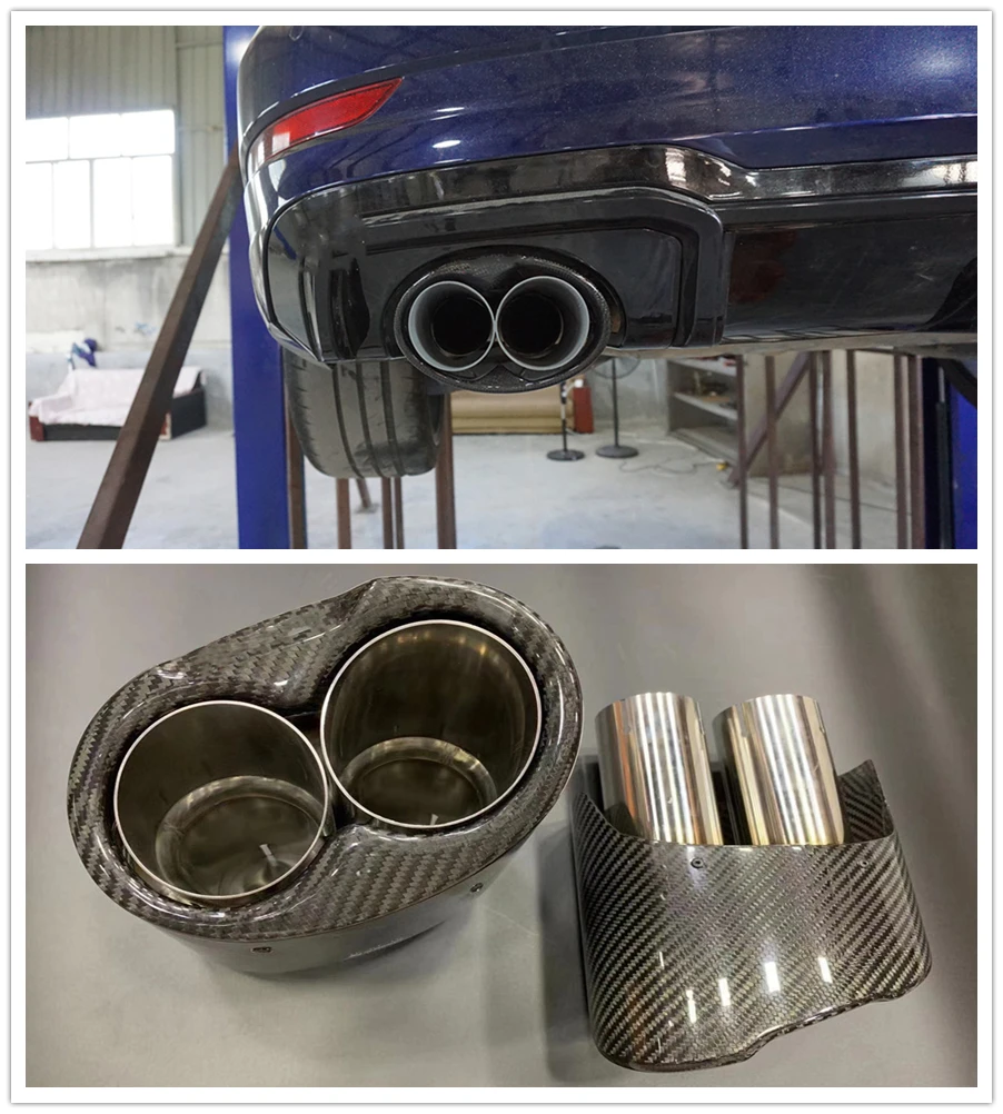 Exhaust Muffler Pipe Modified Quad Tip Car Rear Air Outlet Vent Exhause