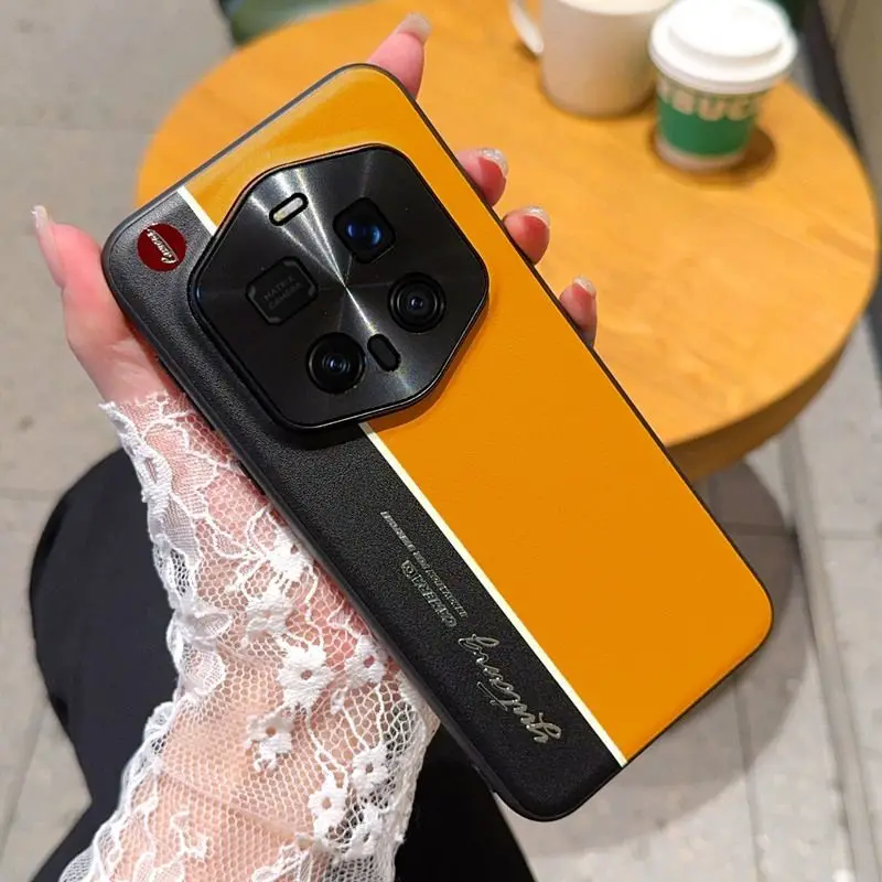 Luxury Luminous Leather Protective Case – Fashionable Design, Enhanced Camera Protection