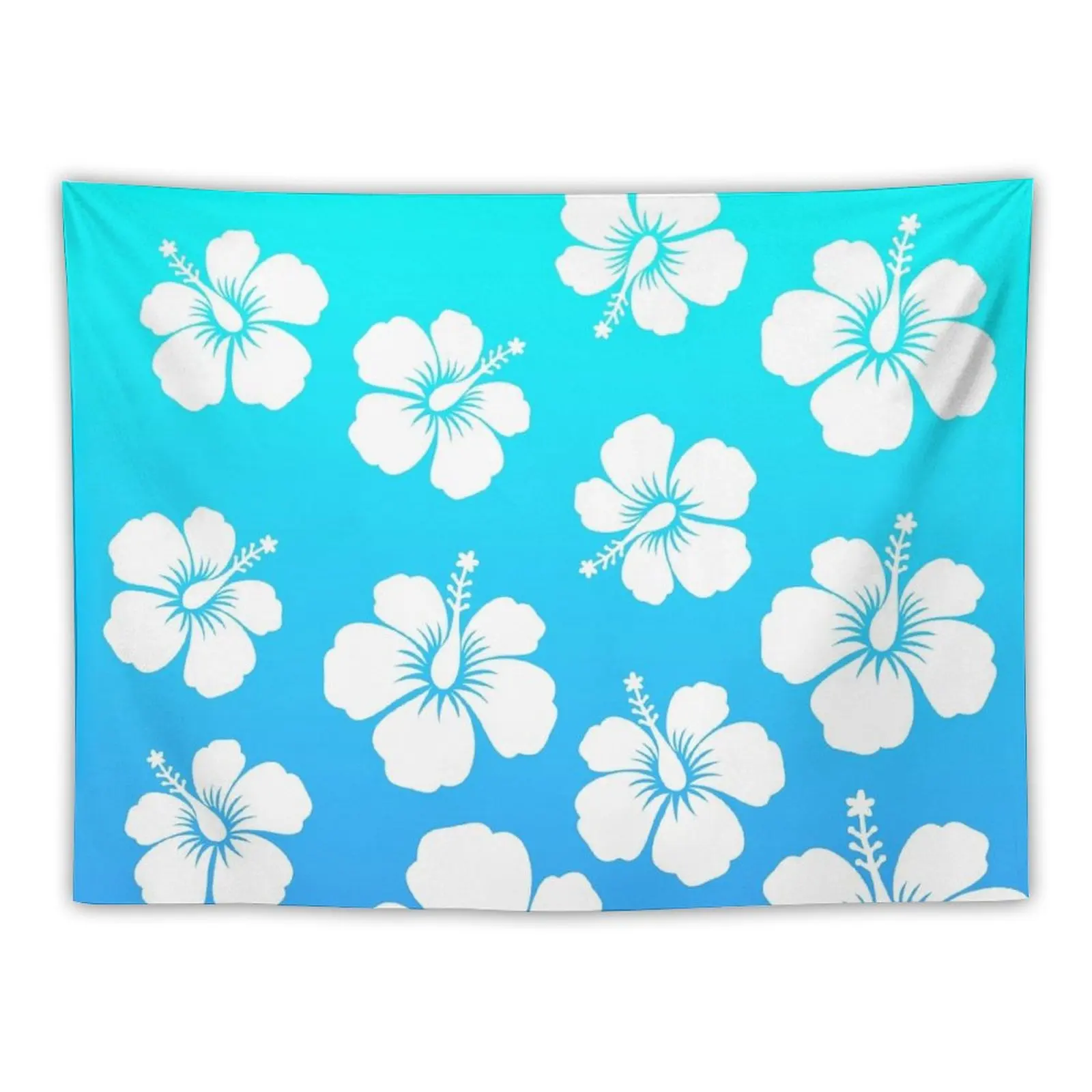 

Hibiscus flower pattern blue gradient Tapestry Wallpaper Tapestry Aesthetic Tapestry