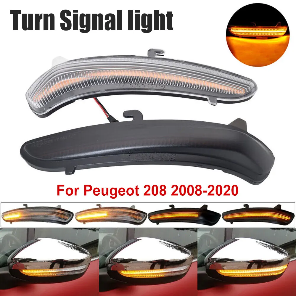 

Декоративное светодиодное зеркало-индикатор для Peugeot 208 2008 2013-19 Citroen C3 C4 2018-