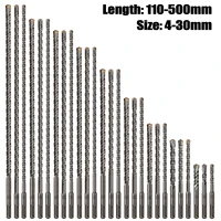 Perceuse à percussion électrique croisée étendue 110-500mm SDS Plus à travers le mur en alliage dur de béton renforcé foret à percussion à quatre lames 1