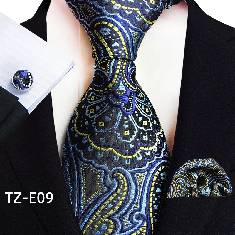 Cravatte Paisley a righe reali per uomo Cravatta di lusso da 8