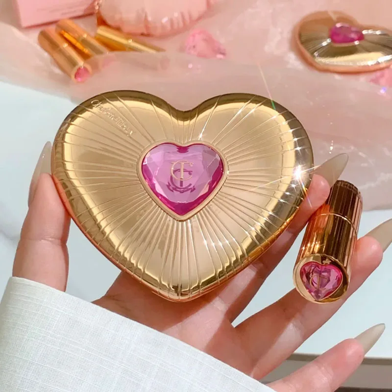 Charlotte Pink Diamond Lipstick & Heart-Shaped Blusher Duo Set