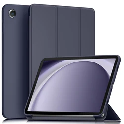 Shockproof Silicone Tablet Case with Auto Wake/Sleep Function for Tab A9 A11 8.7inch (Dark Blue)