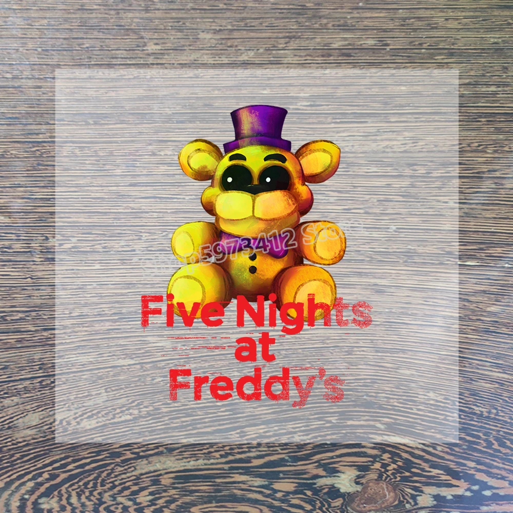 Pegatinas transparentes del juego FNAF, parches estéticos para planchar, bricolaje, Five Nights at Freddy para transferencia de ropa, decoración de ropa, apliques