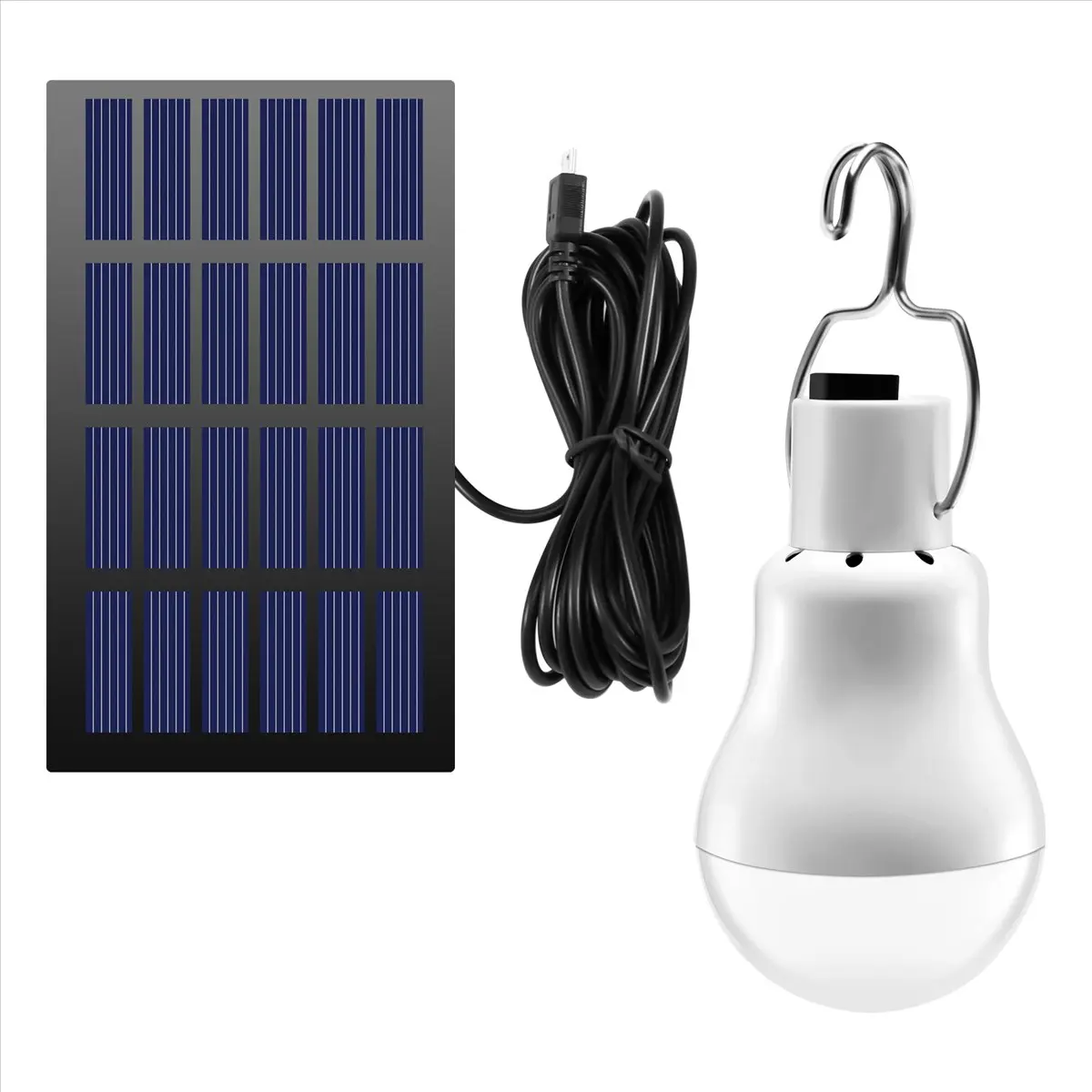 DT1947/태양광 패널 전원을 사용하는 LED 전구 조명 휴대용 야외 캠핑 텐트 램프 15W