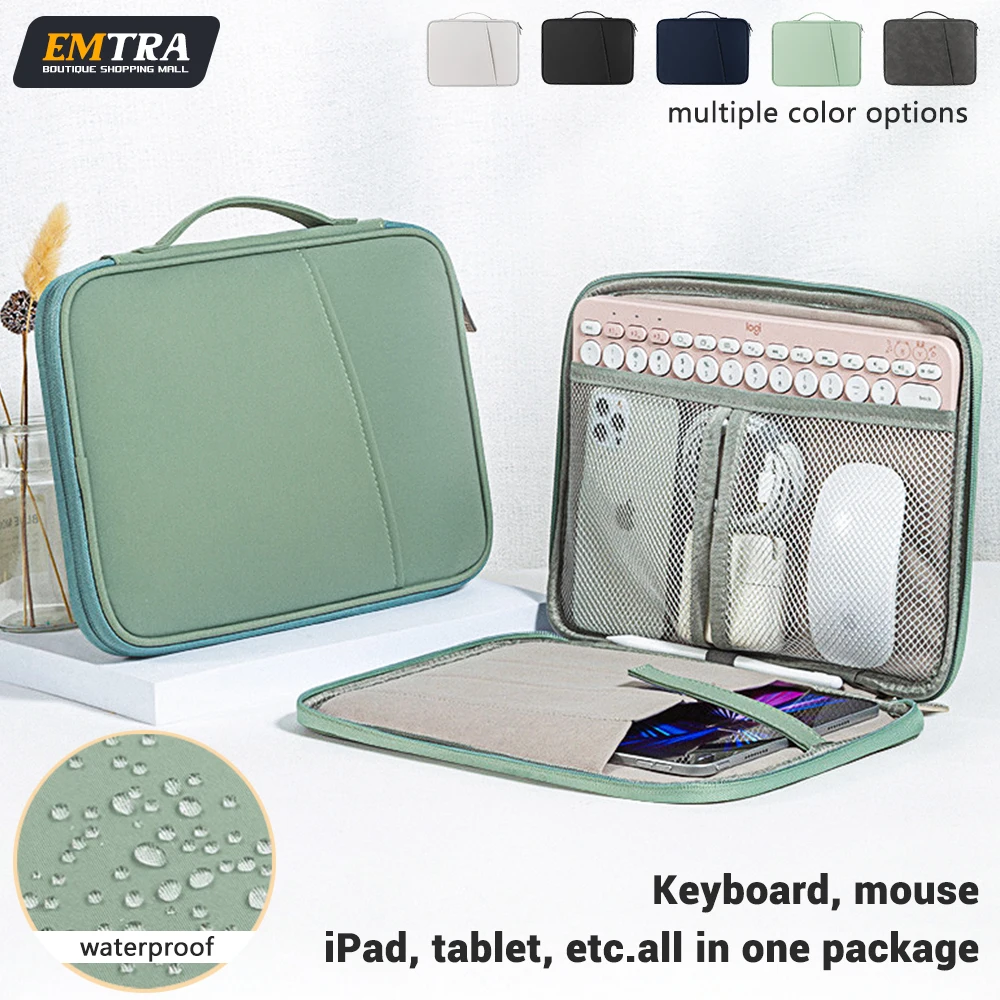 Emtra Tablet Bolsa para Ipad Mini Case Air Pro 11 12.9 7th 8th 9th Capa para Xiaomi Pad 10 Kindle Bolsa à Prova de Choque