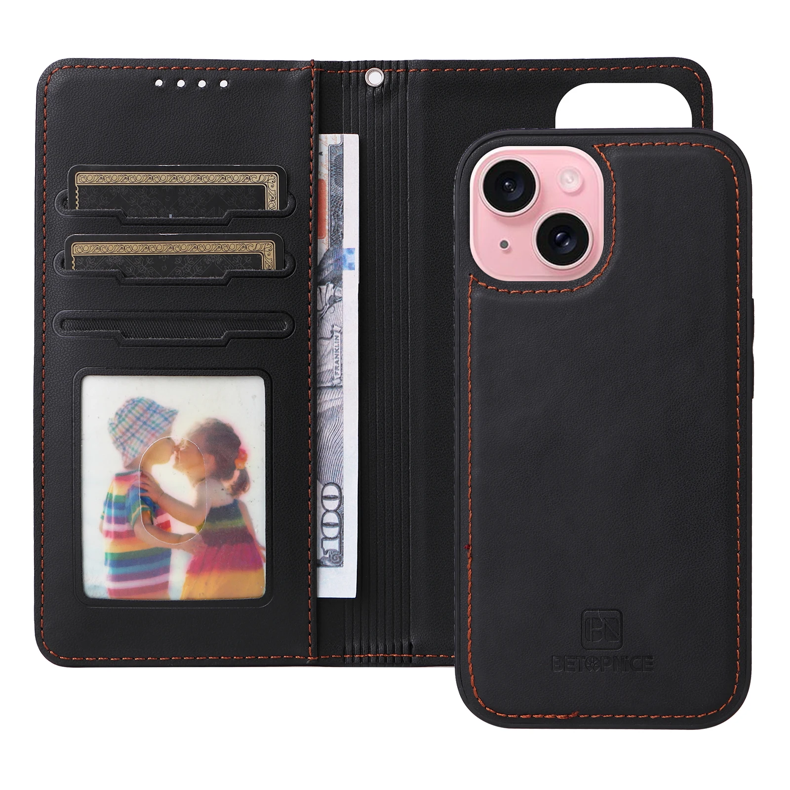 Versatile 2-in-1 Detachable Leather Wallet Case with Magnetic Book Stand Cover