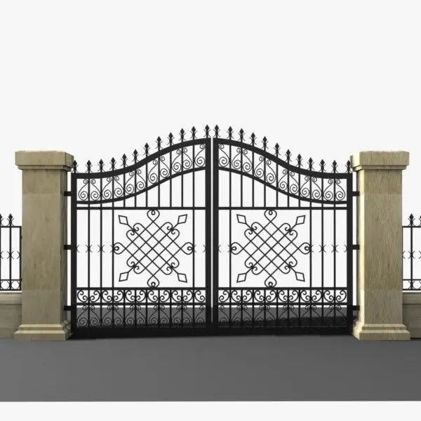 China Professional Iron Gates Modern Wrought Iron Doors Gate Iron Main Gate Designs 6