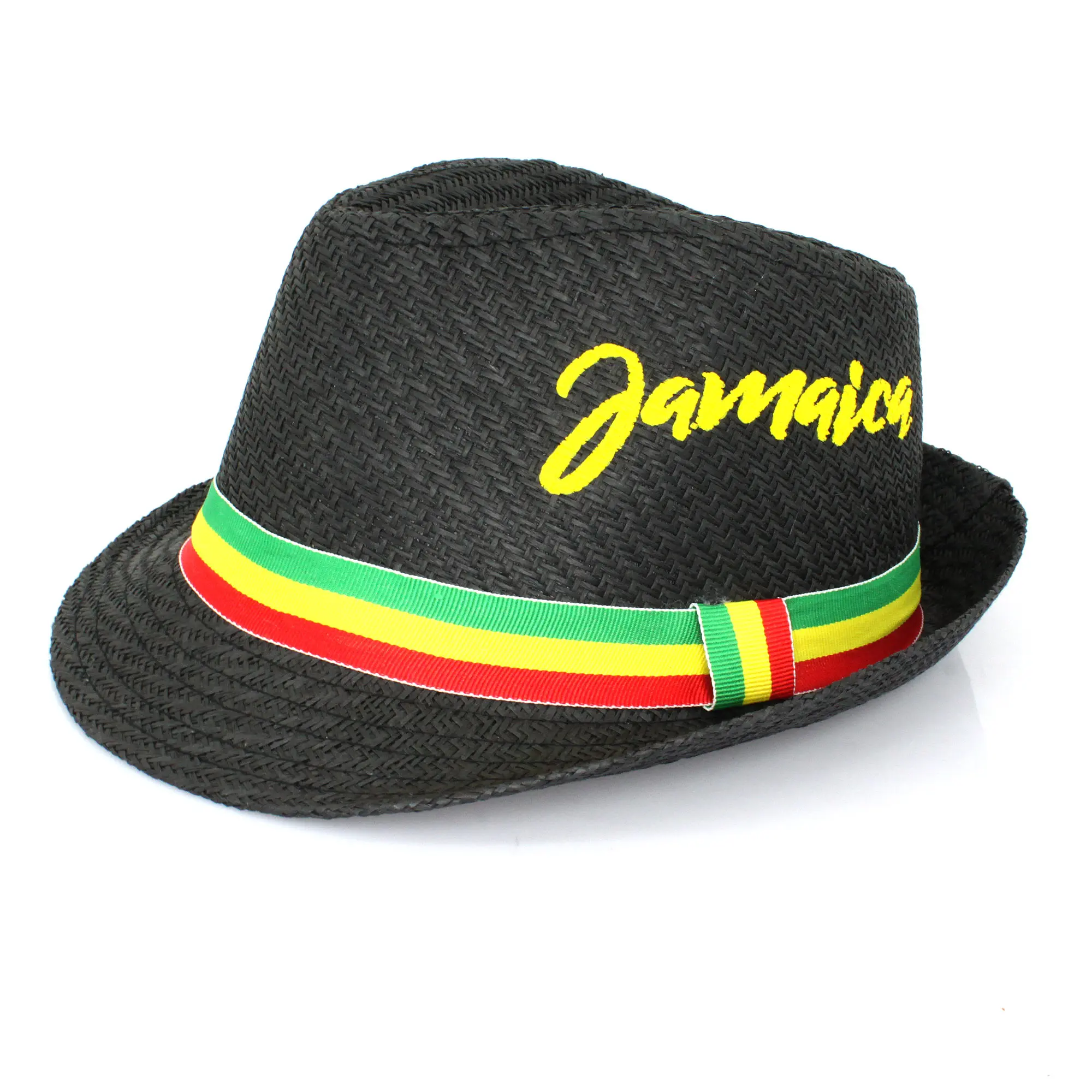 

Fedora Straw Sun Hat for Men Women Short Brim Trilby Hat Panama Beach Hat Travel Summer Reggae Jamaica