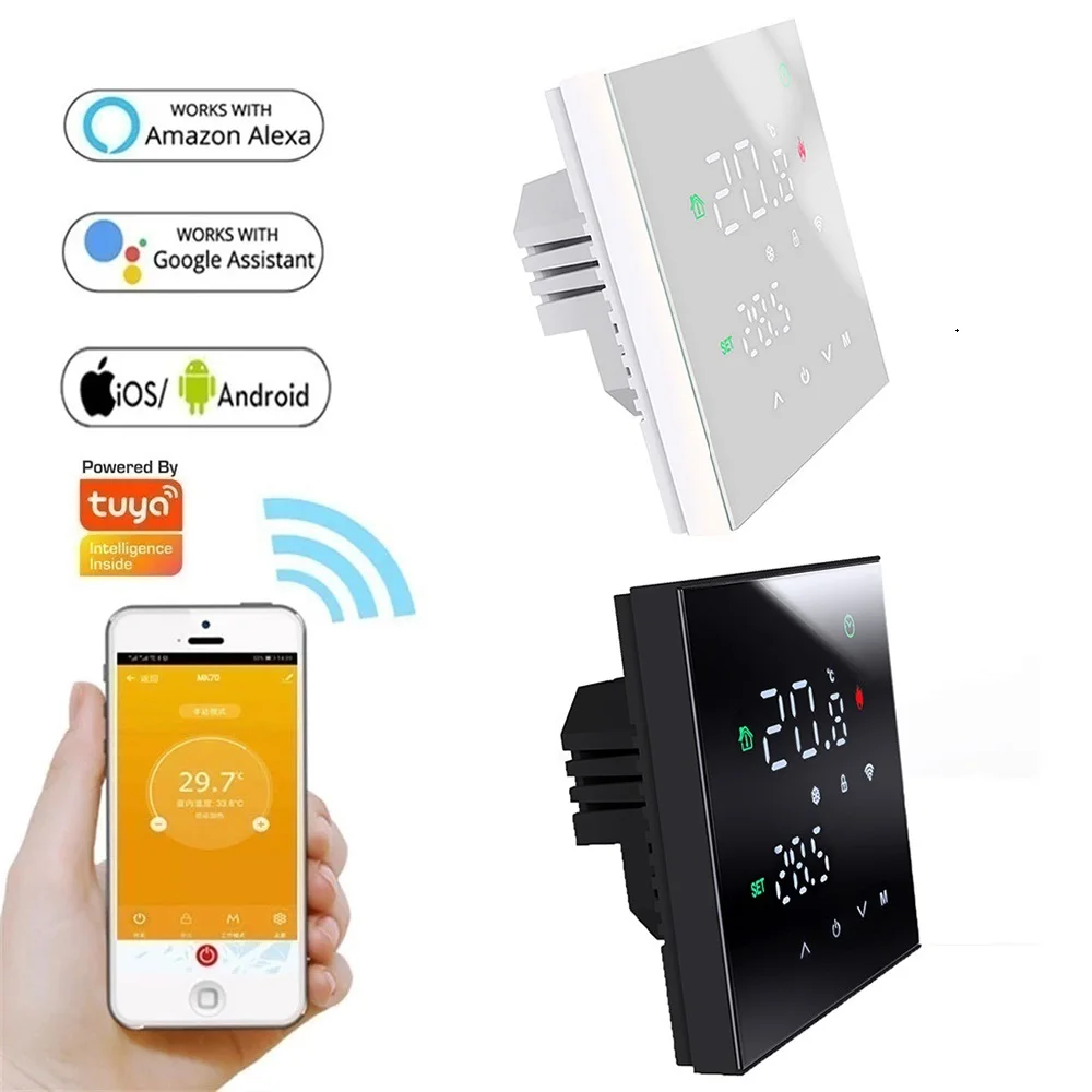 อุณหภูมิสมาร์ทรีโมทคอนโทรล M3H Tuya WiFi Thermostat 3A 16A จอแสดงผล LCD แบบสัมผัสหน้าจอสำหรับน้ำ/ชั้น/หม้อไอน้ำ 1