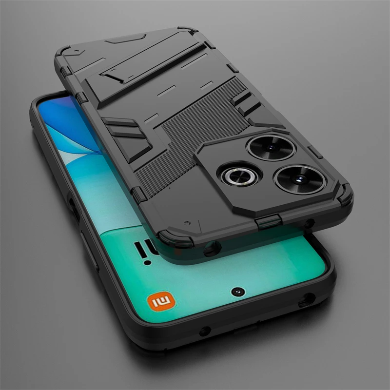 Enhanced Silicone Armor Phone Case with Invisible Holder