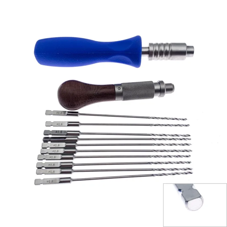 

10PCS/set AO Orthopedic Bone Drill Bit Quick Coupling handle Veterinary Orthopedic Surgical Instruments Training tools