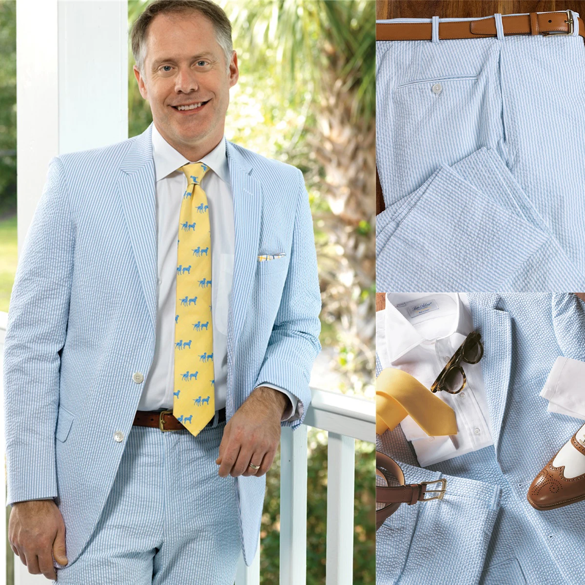 Blue Men's Suits Tailored 2 Pieces Blazer Pants Peaked Lapel Single Breasted Pinstripes Slim Wedding Groom Custom Made Plus Size