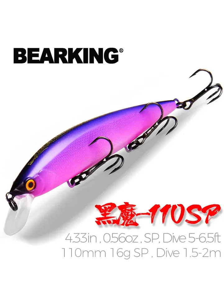 BEARKING 110mm 16g Hot Fishing Tackle A+ Tungsten System Fishing Lures Minnow Bait Suspending Bait 16colors for Choose