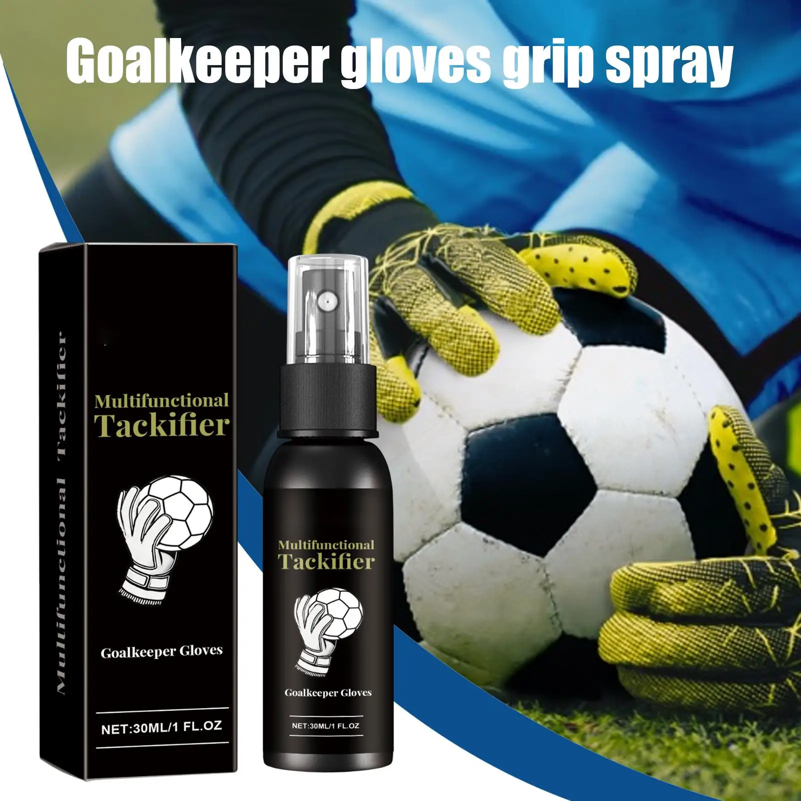 Football Glove Grip Spray 30ml Safe Gloves Wash & Prepare Gentle Goalkeeper Gloves Spray Protective Sports Hand Grip Glove Grip