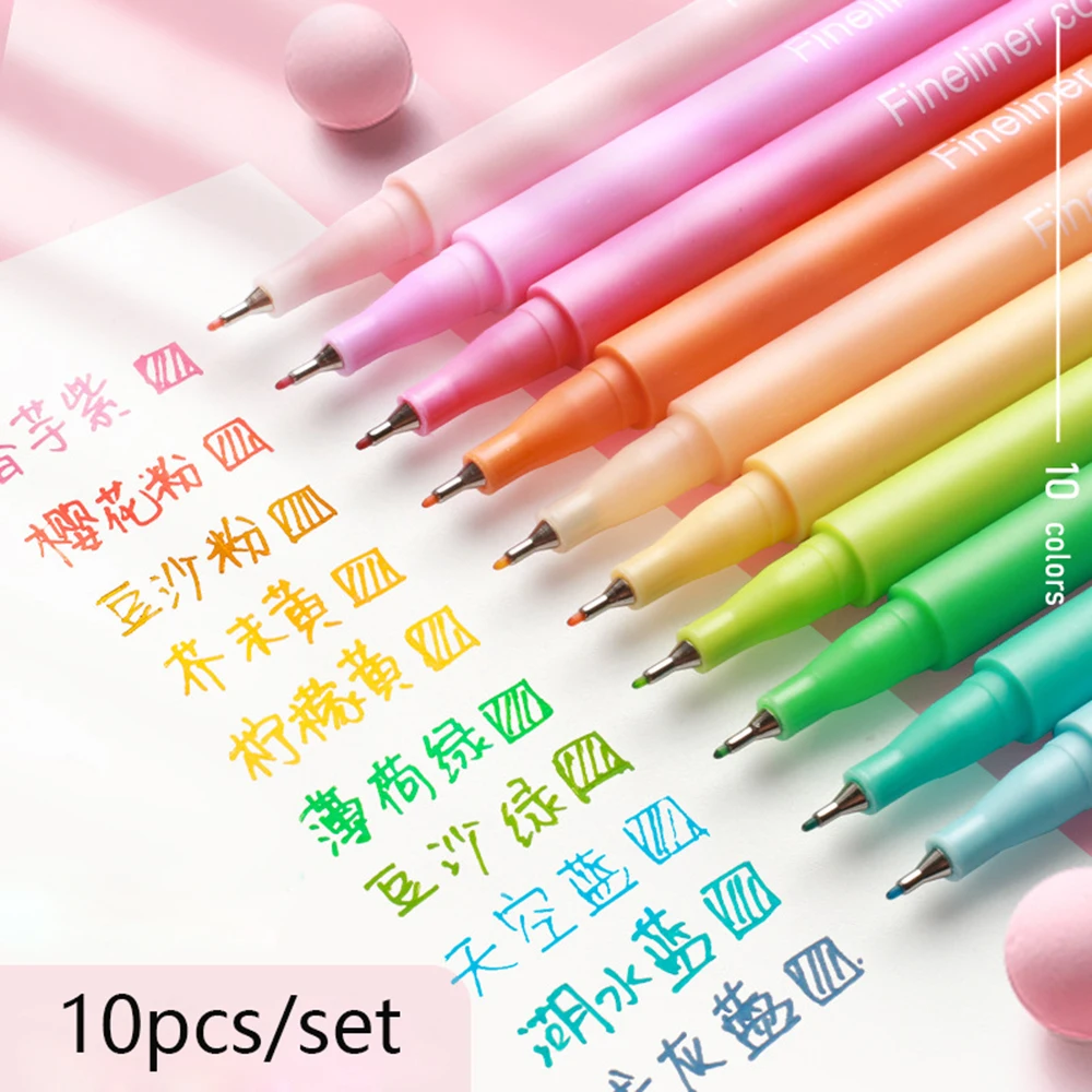 10 Color Morandi Colorful Gel Pen Student Note Marker Pens Notebook Painting Graffiti Color Pen 8pcs student memo pad note taking notepads adhesive notepads colorful memo notepads