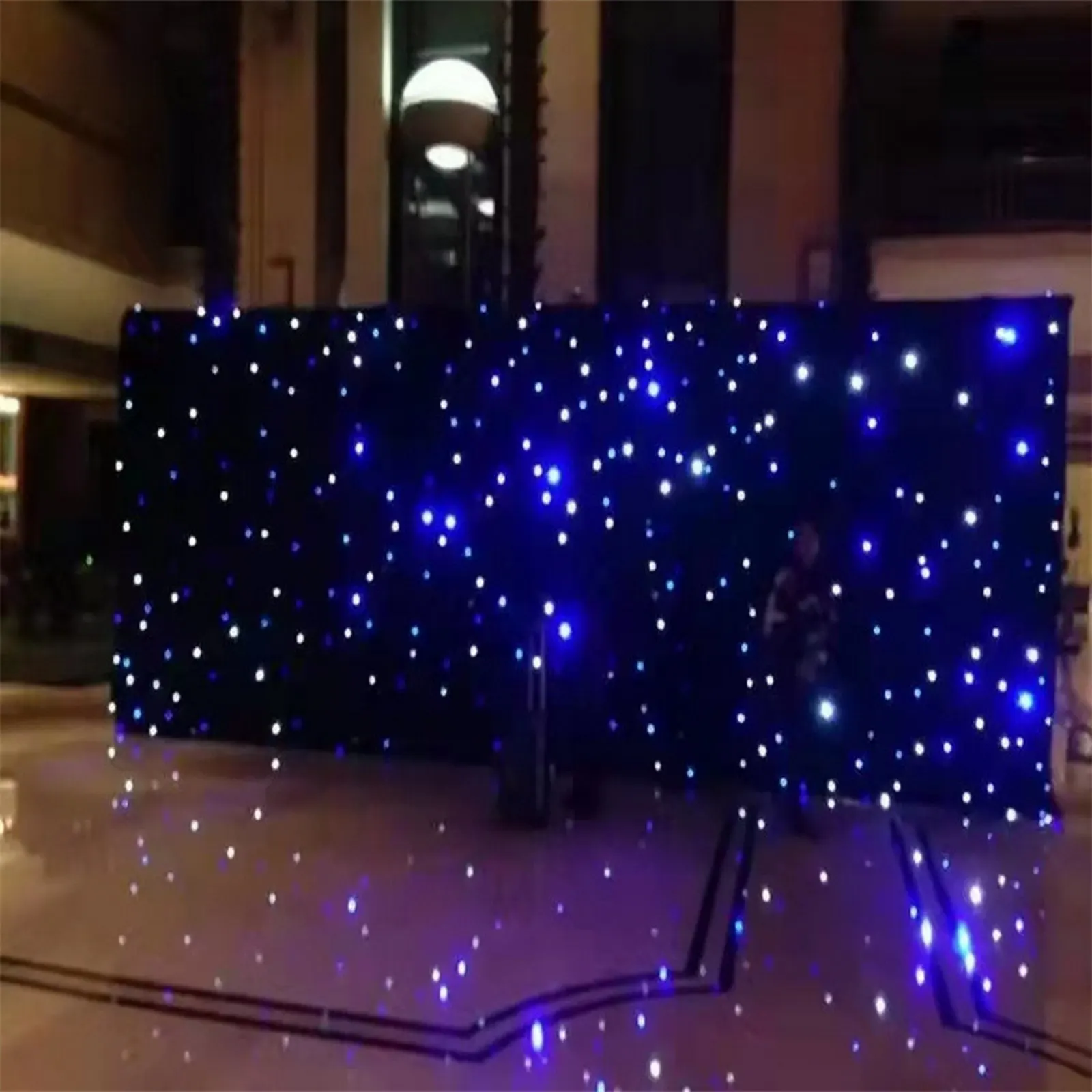 3mx3m LED Star Background Cloth Reusable Photography Backdrop Star Cloth  for Stage Bar Wedding Event Photo Background Screen Pad