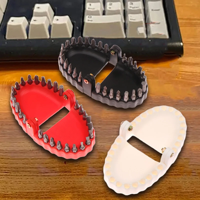 재미있는 틀니 드릴 비트 거치대, 드라이버 치아 모델, 드라이버 비트 거치대, 1/4 인치 육각 비트, 드라이브 비트 어댑터 도구에 적합
