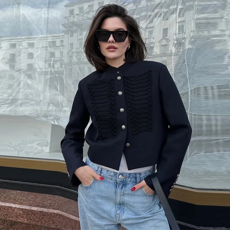 High Street Women's Jacket O-neck Single Breasted Solid Female Napoleon Jackets 2026 Spring New Chic Fashion Casual Lady Coat 24 S235b29b7d9fc47ff8905b804d25797aeR