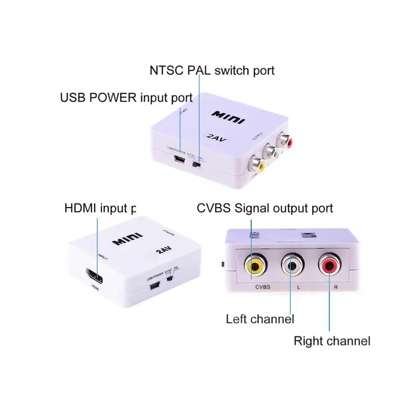 AV Adapter Video AV Audio Adapter Composite CVBS Capture Convert Connect Set-top Box To Old TV Supports PAL/NTSC
