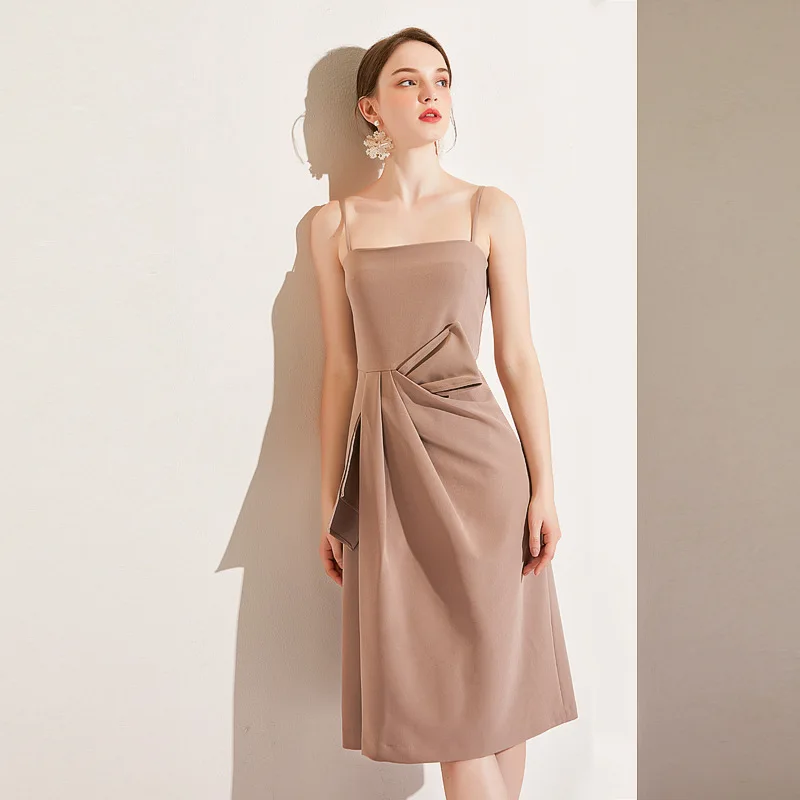 

2023 Spring And Summer Women Niche Design Chic High Waist Slim Slip Bow Slim Midi Skirt