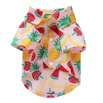 Summer Dog Shirt Breathable Puppy Outfit Fruit Print Puppy Outfit Pet T-Shirt Soft Pet Apparel Dog Shirt For Puppy 1