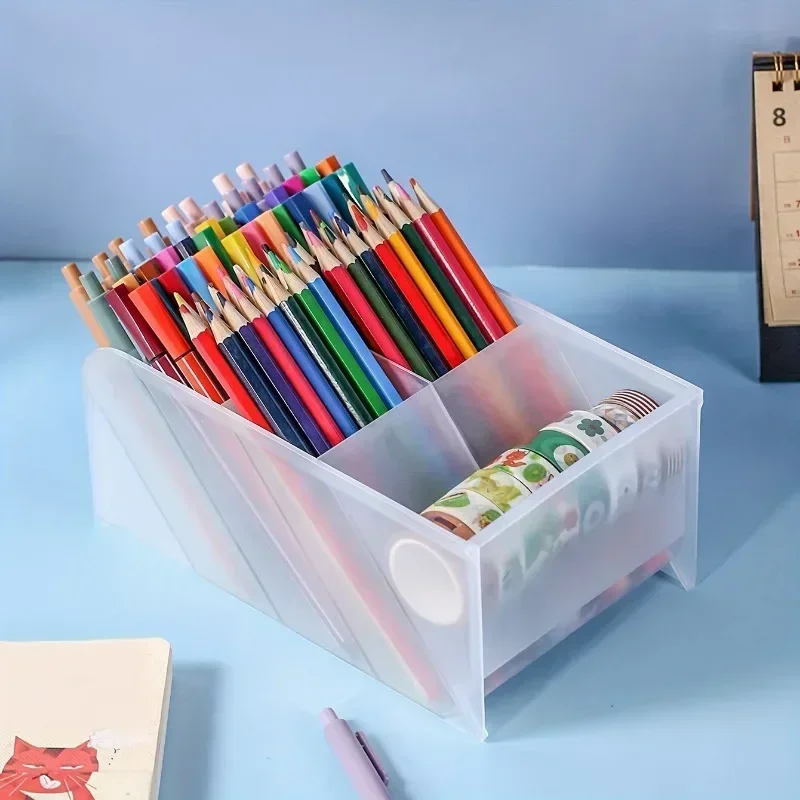 Portapenne e organizer da scrivania! Vassoio di cancelleria multifunzionale per penne/matite – Materiale scolastico per ufficio - immagine 3