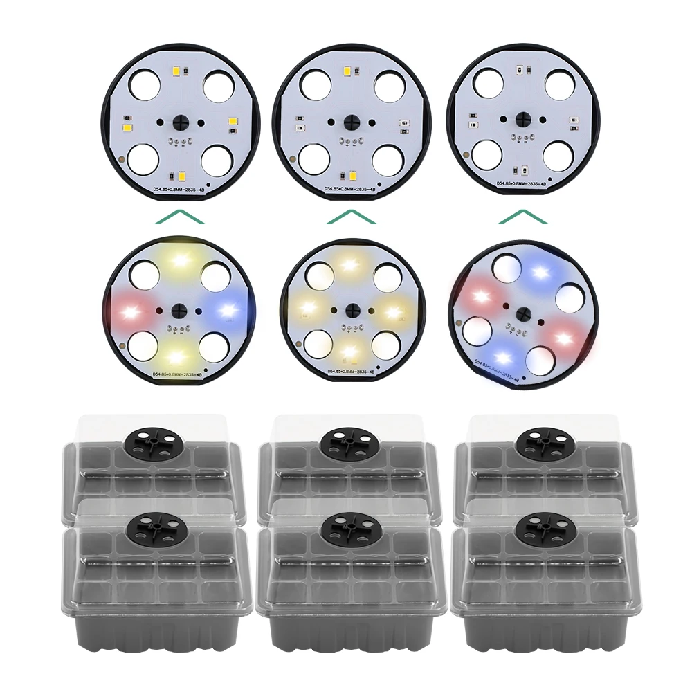 Seedling Starter Nursery Growing Box Plant Propagation Container Tray Kit Full Spectrum LED Growing Light Plastic Pot