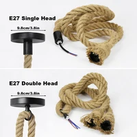 Vintage Retro Hemp Rope Pendant Lights Hanging Lamp E27 AC 85-265V Industrial Decor Home Restaurant Pendant Lamp Edison Hanglamp - Image 4