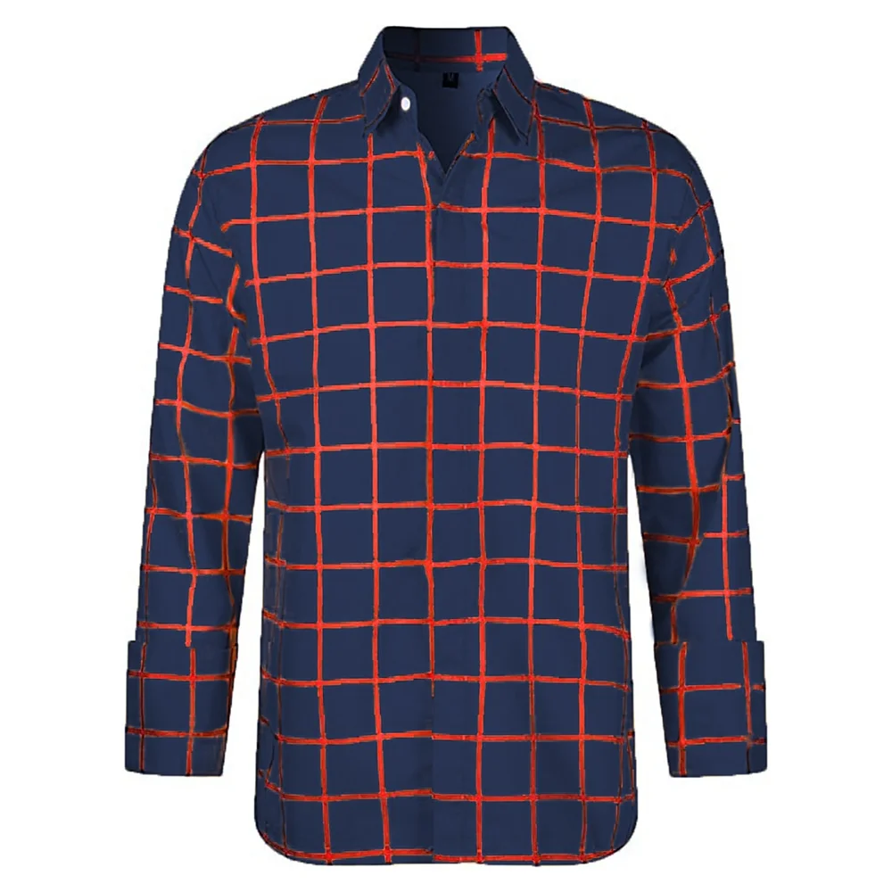 Spring Autumn Solid Plaid Men&rsquo;s Shirts 3d Prints Long Sleeve Shirt For Man Casual Holiday Long Sleeve Button Shirt Man Tops men casual shirts