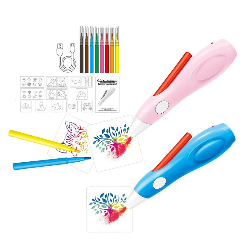 Hot Sale Magic Color Changing Markers with Stencil and Blow Pen Attachment  - China Gift, Blow Pen