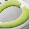 Universal Toilet Seat Cover Soft WC Paste Toilet Sticky Seat Pad Washable Bathroom Warmer Seat Lid Cover Pad Cushion Solid Color 4