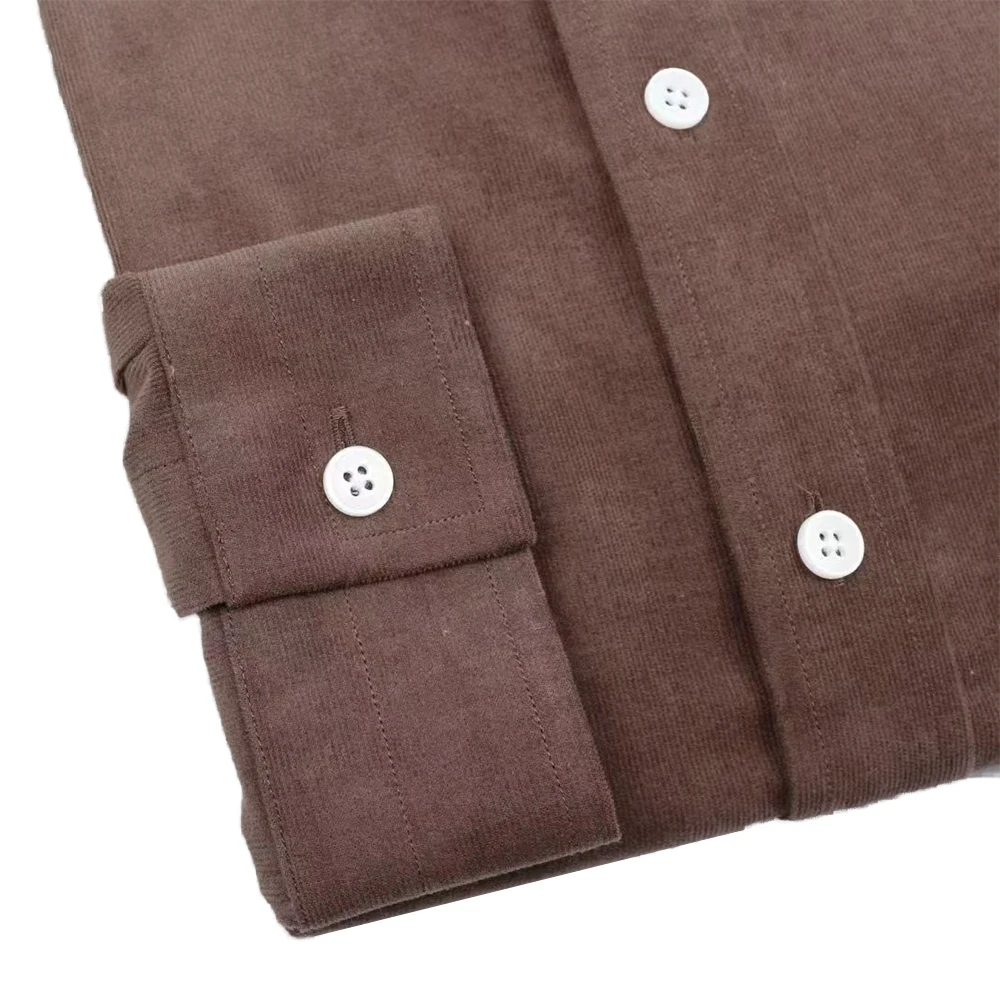Luxury Corduroy Shirts For Men 100% Cotton Tailor Made Shirts Cord Casual Shirts Men Custom Made Slim Dress Shirt Long Sleeve
