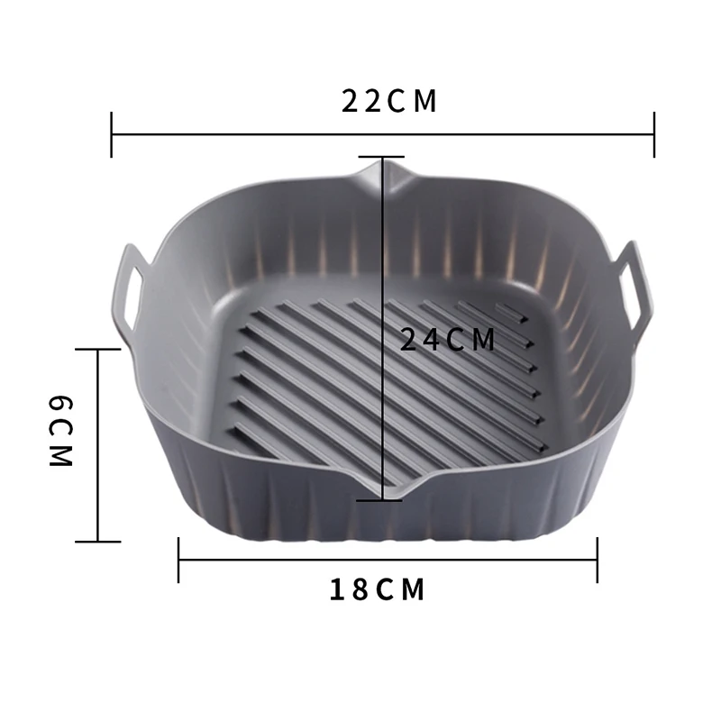 Silicone Basket Pot Tray Airfryer Liner For Air Fryer Reusable Container Kitchen Pan Baking Mold Canister Shape Protector air fryer accessories air fryer liners