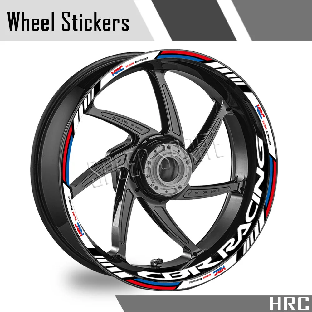 Reflective Wheel Sticker Reflective Wheel Sticker Rim Strips Tape Hub Decal Accessories For Honda HRC CBR650R cbr 600 rr CBR 600 F4 f4i CBR1000RR 250r