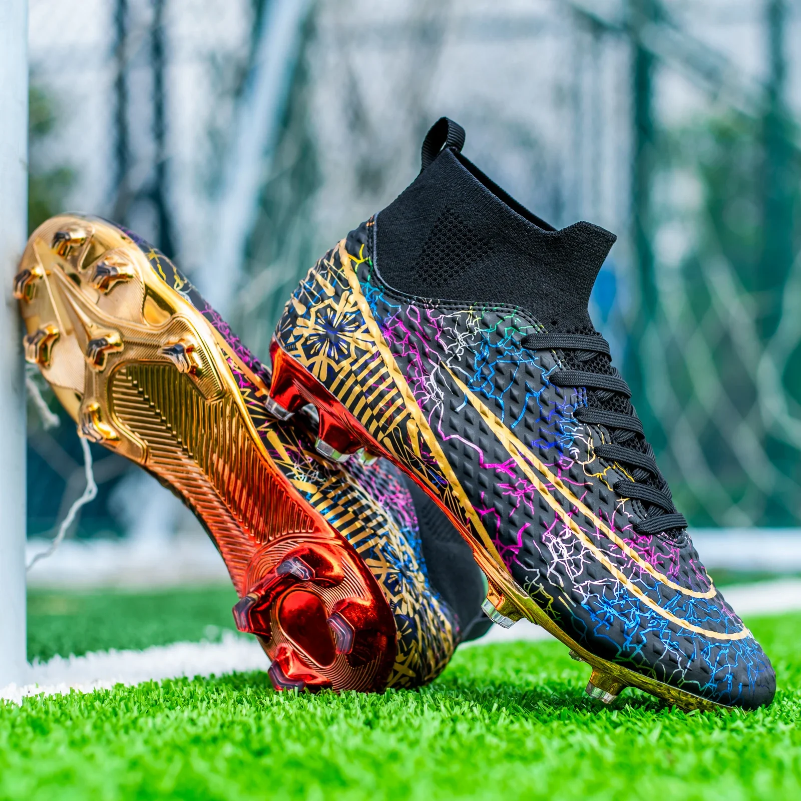 Football Boots TF/FG Training Grass Outdoor Professional Soccer Shoes Men Women Adult Teenager Non-Slip Soccer Cleats Sneakers
