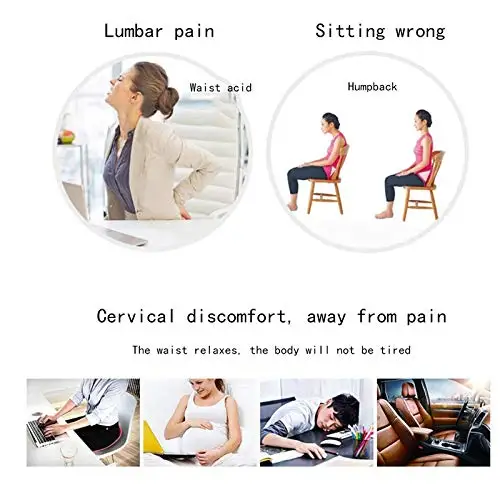 Office Seat Lumbar Support Memory Sponge Lumbar Cushion Slow Rebound Car Cushion Relieves Low Back Pain Breathable Lumbar Pillow 3