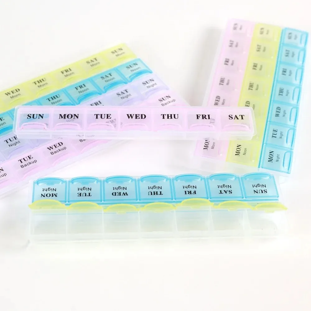 Compact 7-Day Pill Organizer with Large Compartments for Vitamins and Supplements