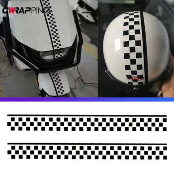 Adesivi per auto da 50 cm Adesivi per decalcomanie a strisce a quadretti Decalcomanie per parafango per moto Adesivo decorativo per accessori per moto per auto
