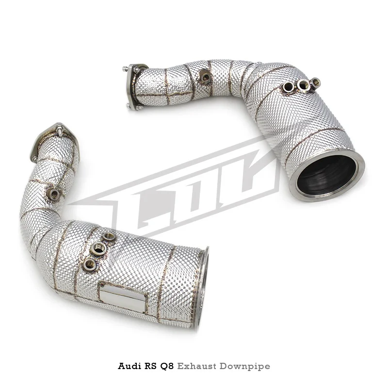 Head Section High flow pipes exhaust branch downpipe Pipe with catalyst for Audi RS Q8 4.0T -
