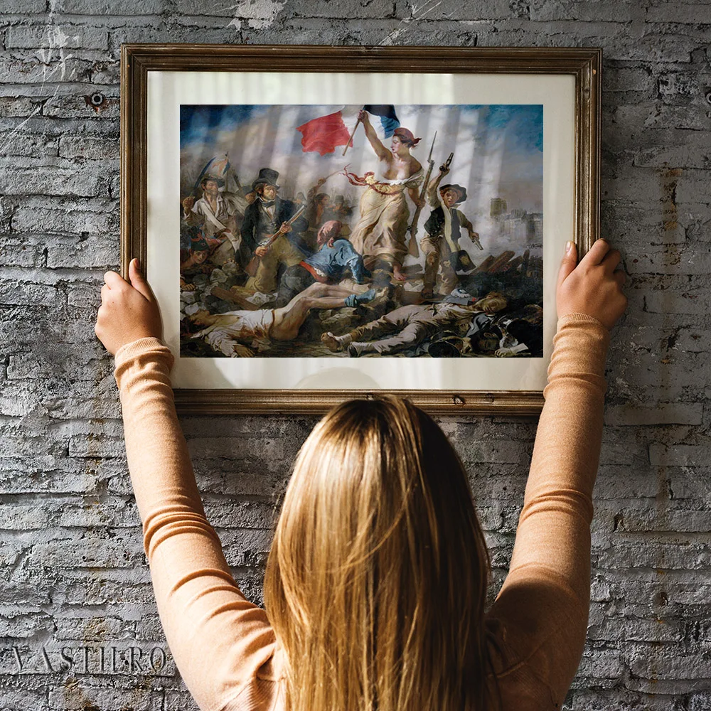 Liberty Leading the People by Eugene Delacroix, Canvas Art Print, la